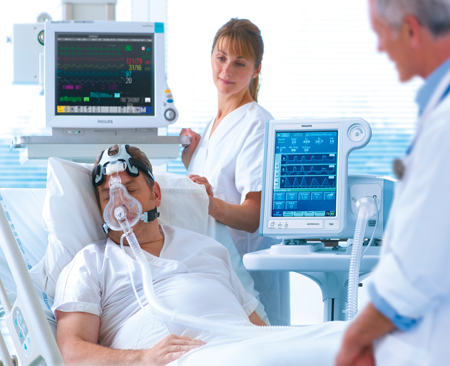 A patient being treated