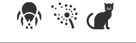 Pictogrammen van huisstofmijt en dieren